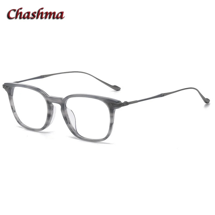 Chashma Ottica Unisex Full Rim Square Acetate Titanium Eyeglasses 695888