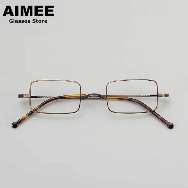 Aimee Unisex Full Rim Small Square Titanium Eyeglasses 88083 Full Rim Aimee   