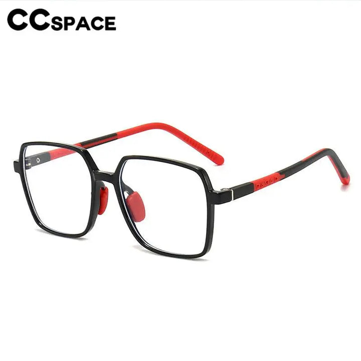 CCspace Unisex Children's Full Rim Square Tr 90 Titanium Eyeglasses 57511 Full Rim CCSpace   