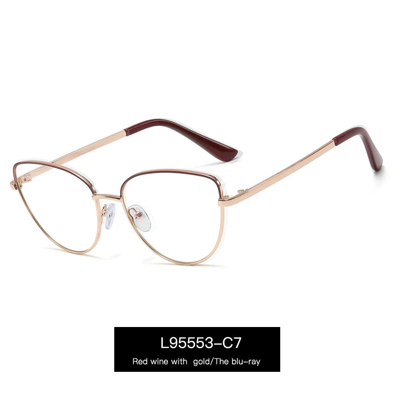 Handoer Women's Full Rim Oval Cat Eye Alloy Eyeglasses 695553