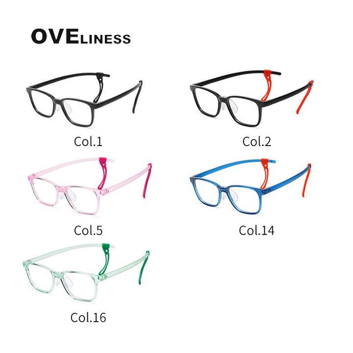 Oveliness Unisex Youth's Full Rim Square Tr 90 Titanium Eyeglasses 50939 Full Rim Oveliness   