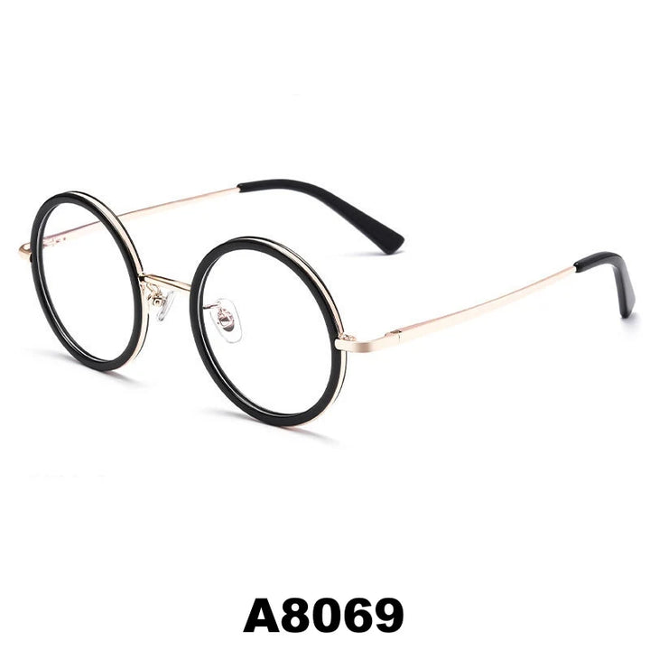 Yimaruili Unisex Full Rim Round Pure Titanium Eyeglasses A8068/A8069 — view 3 | Yimaruili at FuzWeb