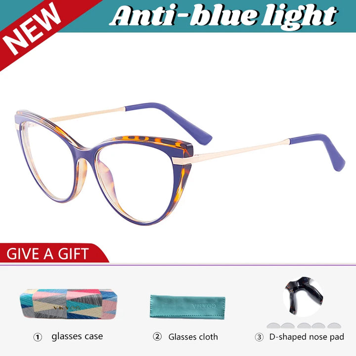 Vicky Women's Full Rim Oval Cat Eye Tr 90 Alloy Reading Glasses 87025