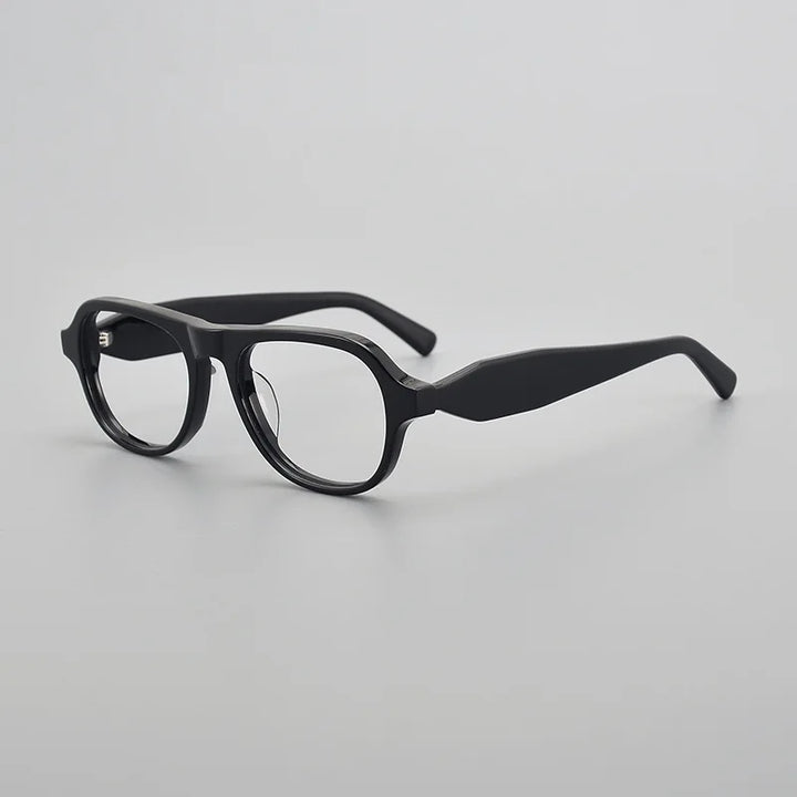 Black Mask Unisex Full Rim Round Brow Line Acetate Eyeglasses 5001 Full Rim Black Mask Black  