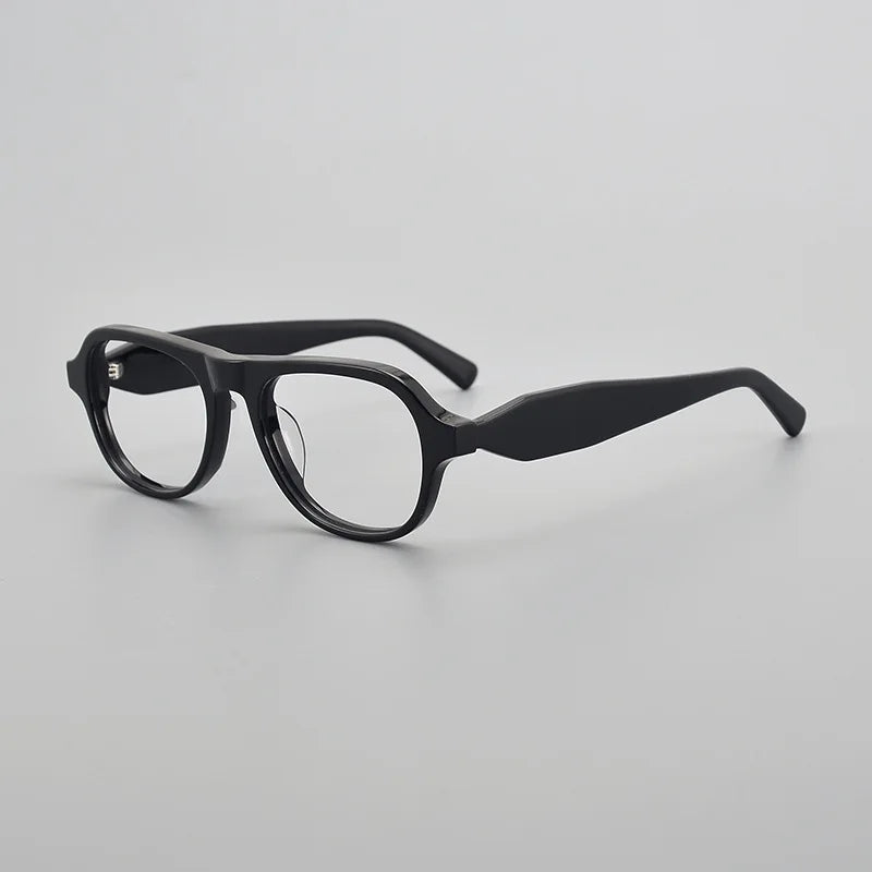 Black Mask Unisex Full Rim Oval Brow Line Acetate Eyeglasses 95001 Full Rim Black Mask Black