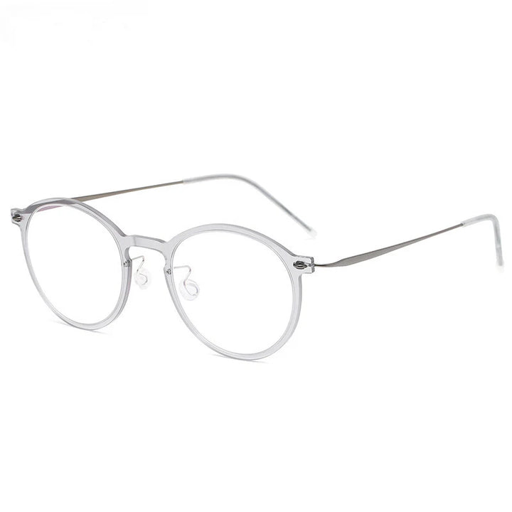 Aimee Unisex Full Rim Round Screwless Titanium Acetate Eyeglasses 6541 Full Rim Aimee   