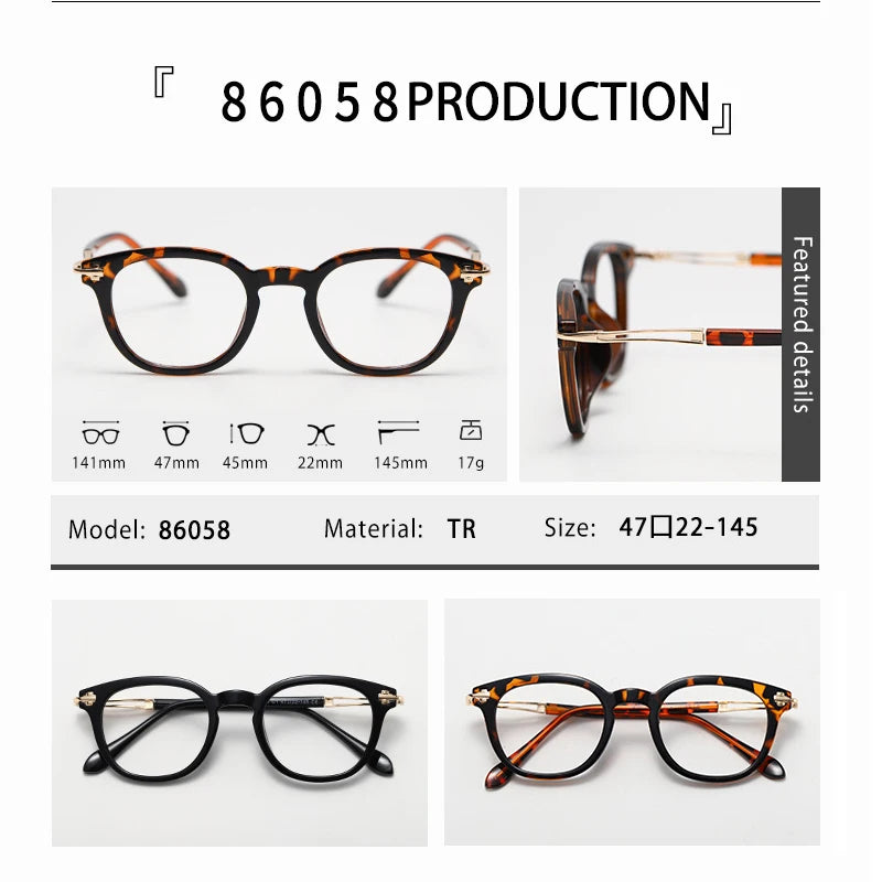 Kocolior Unisex Full Rim Square Alloy Acetate Photochromic  Reading Glasses 86058