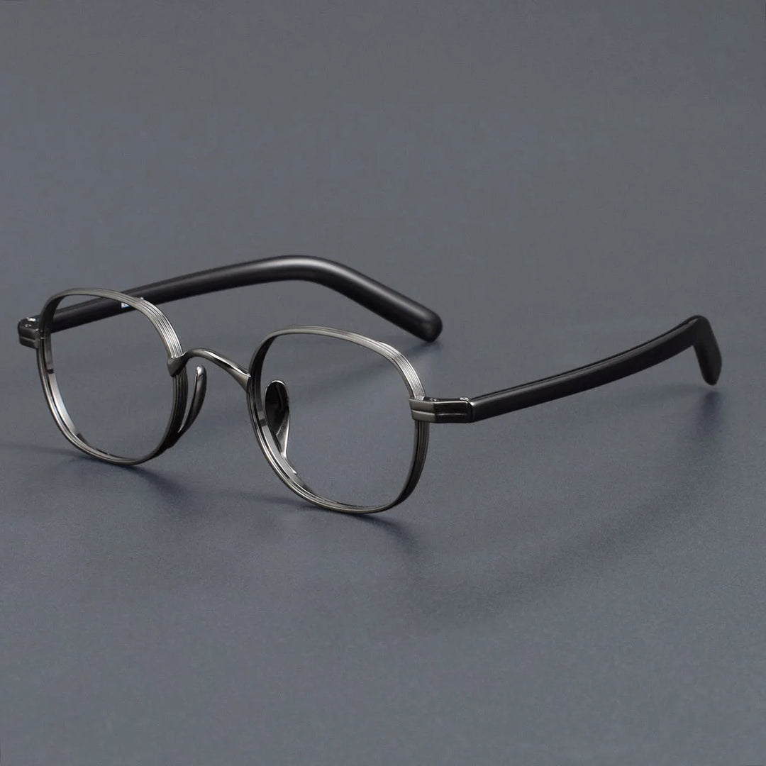 Black Mask Women's Full Rim Square Titanium Acetate Eyeglasses 366132