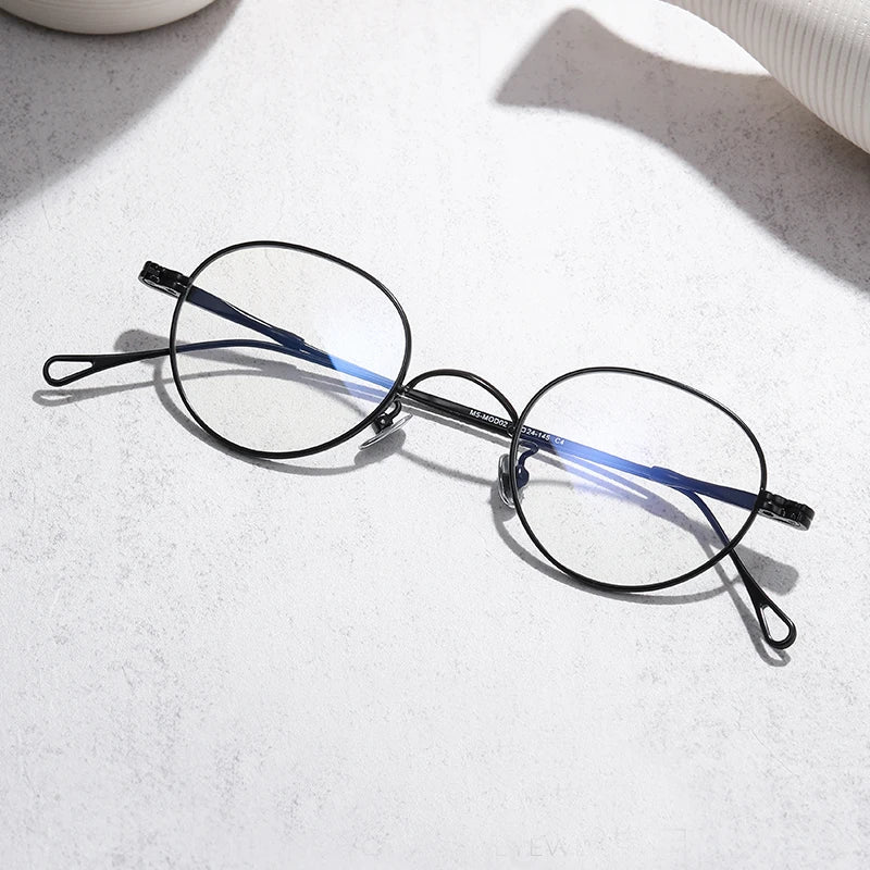 Black Mask Women's Full Rim Oval Round Titanium Eyeglasses 859027