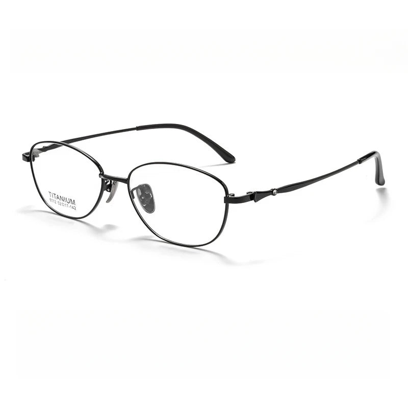 Yimaruili Women's Full Rim Oval Square Alloy Eyeglasses 6112 Full Rim Yimaruili Eyeglasses Black