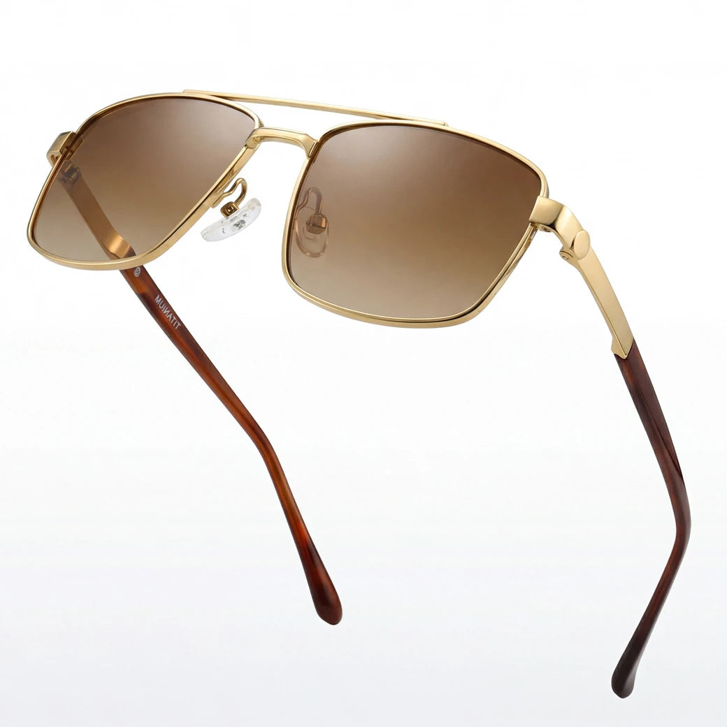 Black Mask Men Full Rim Square Titanium Polarized Sunglasses BM-1108S