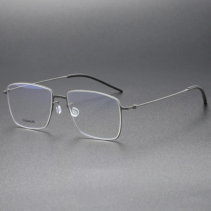 Black Mask Unisex Full Rim Screwless Square Titanium Eyeglasses 5508 Full Rim Black Mask Gun Gray  