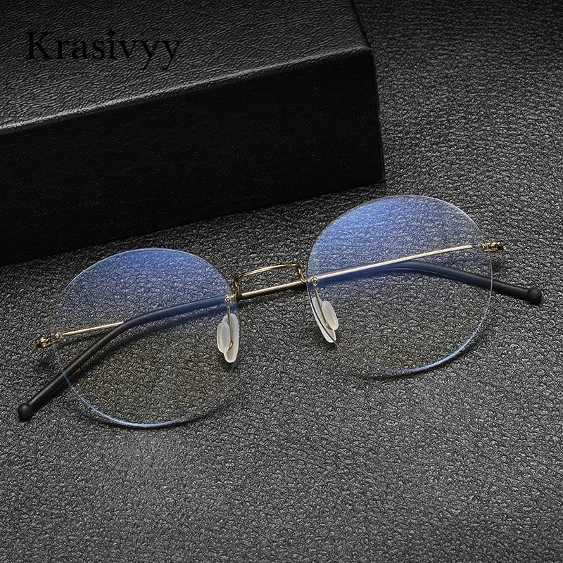 Krasivyy Unisex Full Rim Round Titanium Prescription Eyeglasses ARLT5936 - view 6