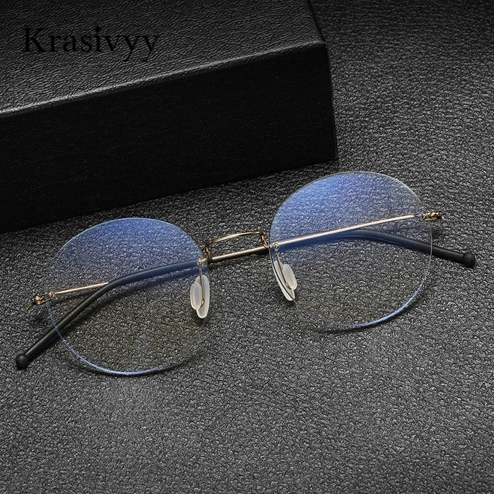 Krasivyy Unisex Full Rim Round Titanium Prescription Eyeglasses ARLT5936 - view 6