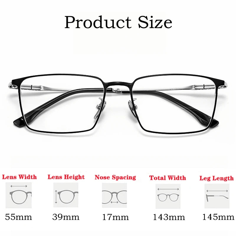 Yimaruli Men's Full Rim Square IP Titanium Eyeglasses J86037 Full Rim Yimaruili Eyeglasses   