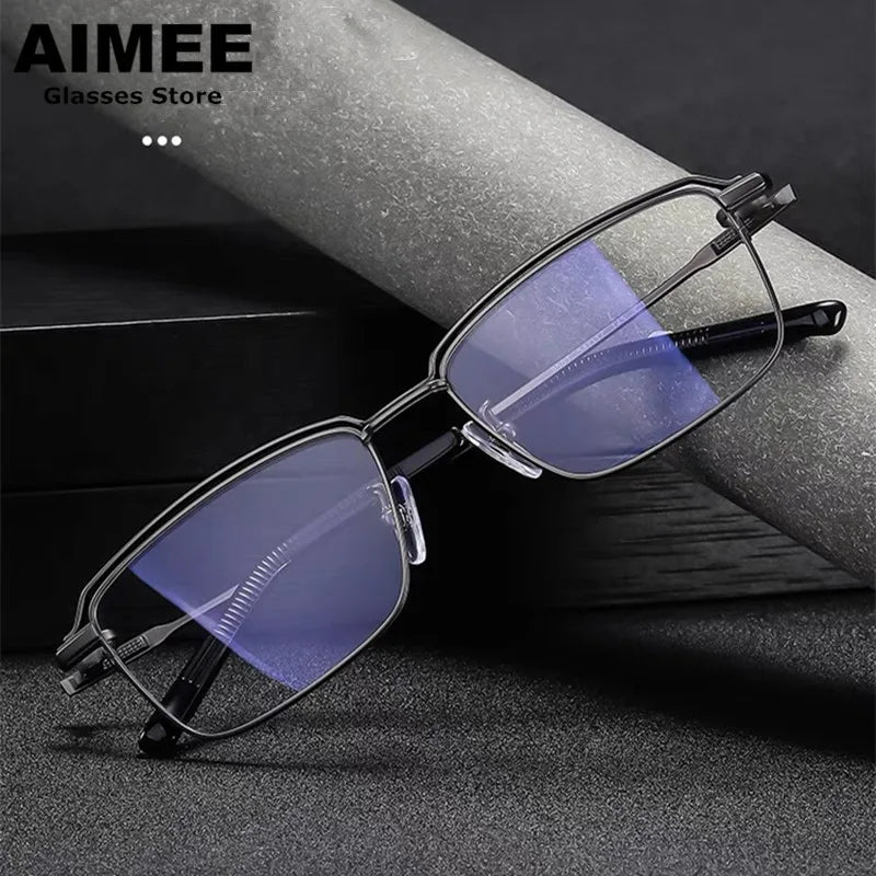 Aimee Unisex Full Rim Square Titanium Eyeglasses 94950