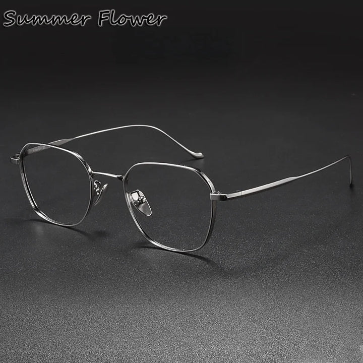 Summer Flower Women's Full Rim Polygon Titanium Eyeglasses 369316