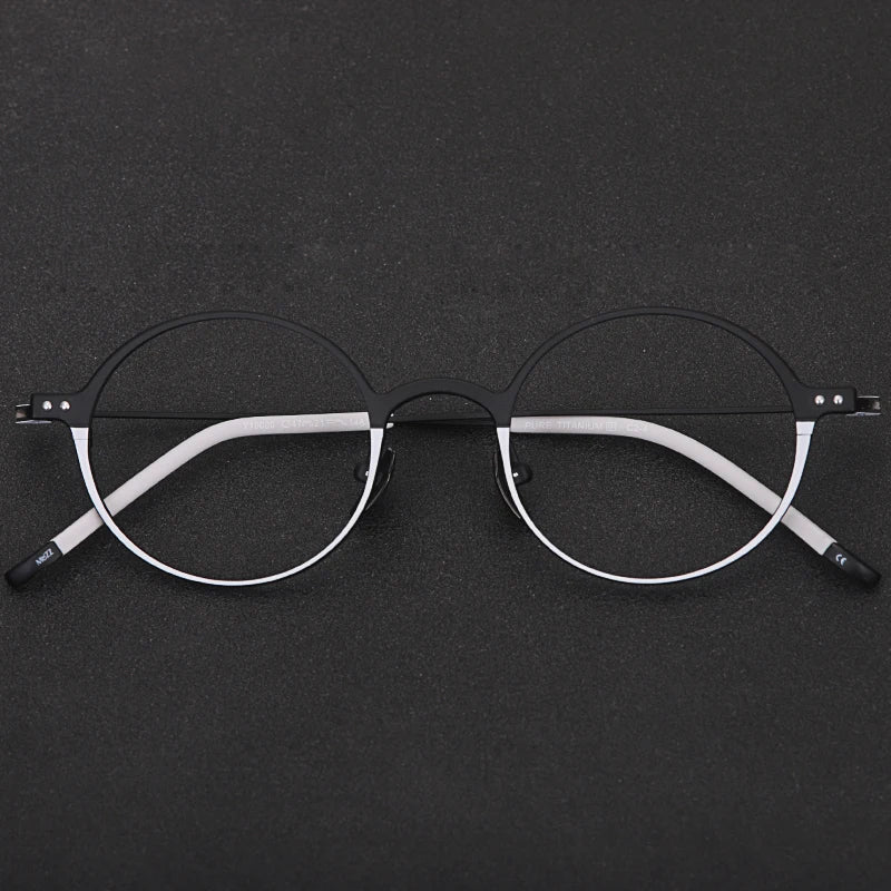 Muzz 10000 unisex round two-tone titanium prescription eyeglasses — view 3