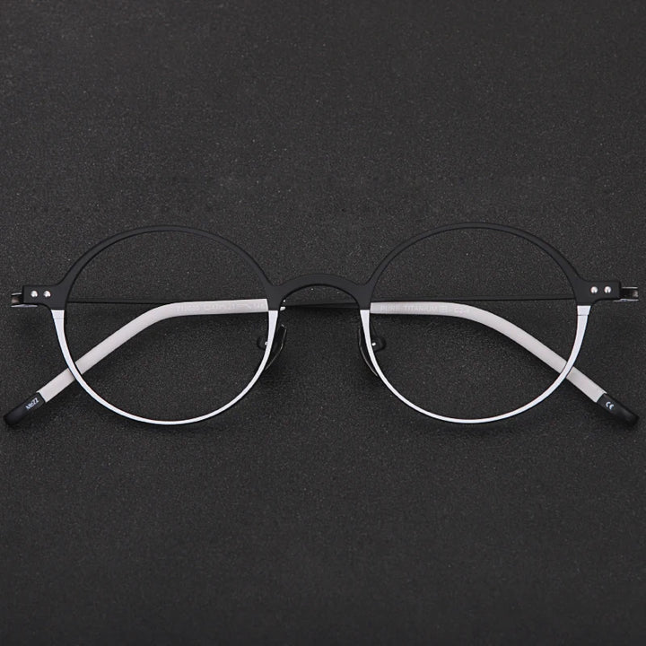 Muzz 10000 unisex round two-tone titanium prescription eyeglasses — view 3