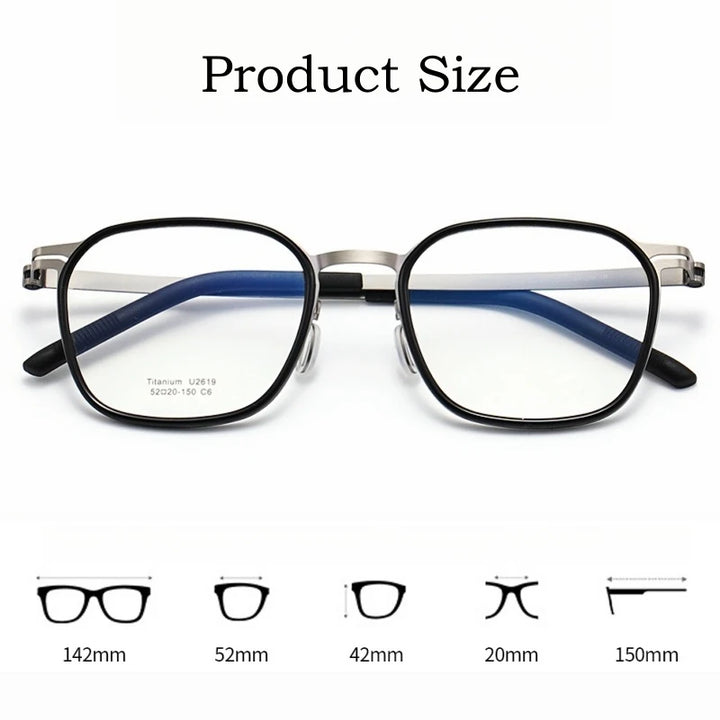 Yimaruili Unisex Full Rim Square Tr 90 Titanium Eyeglasses Y2619 Full Rim Yimaruili Eyeglasses   