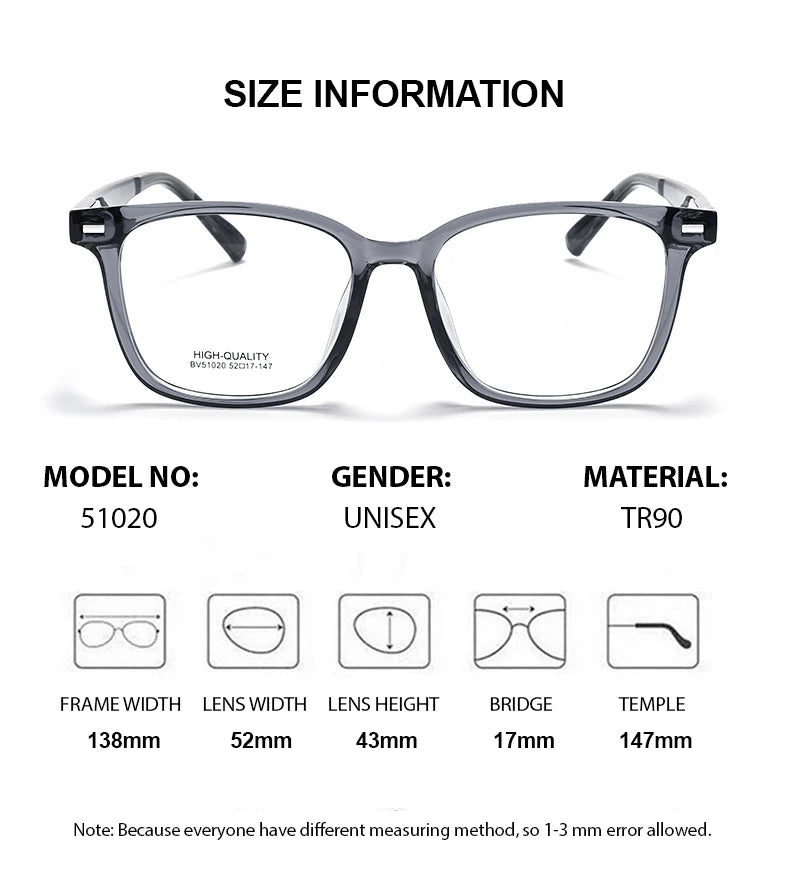 Summer Flower Women's Full Rim Square Tr 90 Titanium Eyeglasses 51020 Full Rim Summer Flower