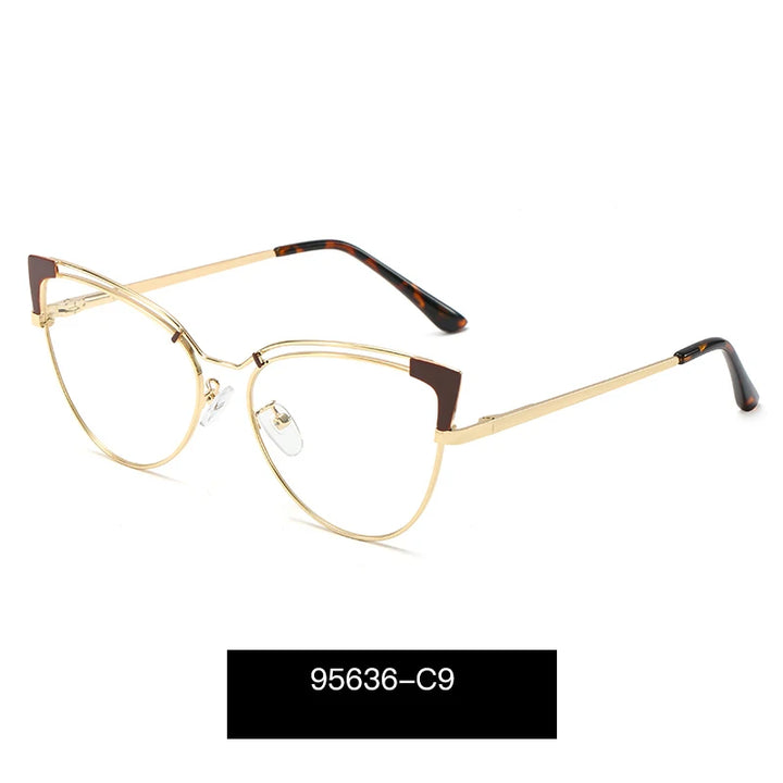 Handoer Women's Full Rim Oval Cat Eye Tr 90 Alloy Eyeglasses 195636