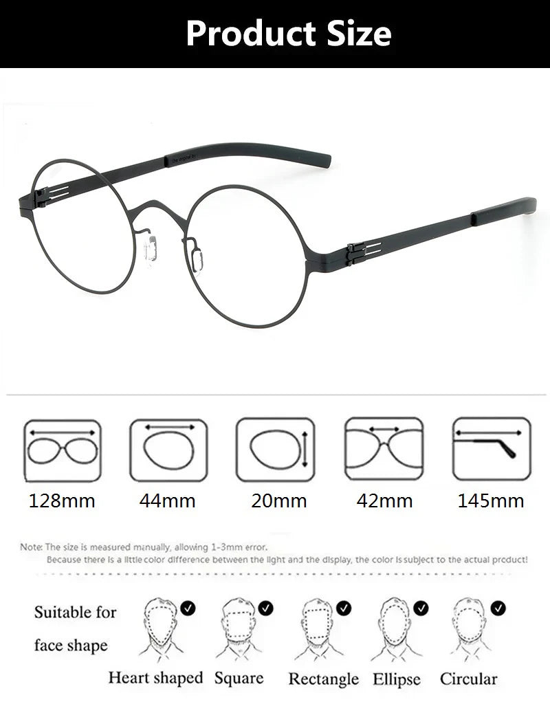 Aimee Women's Full Rim Round Screwless Steel Eyeglasses 42128