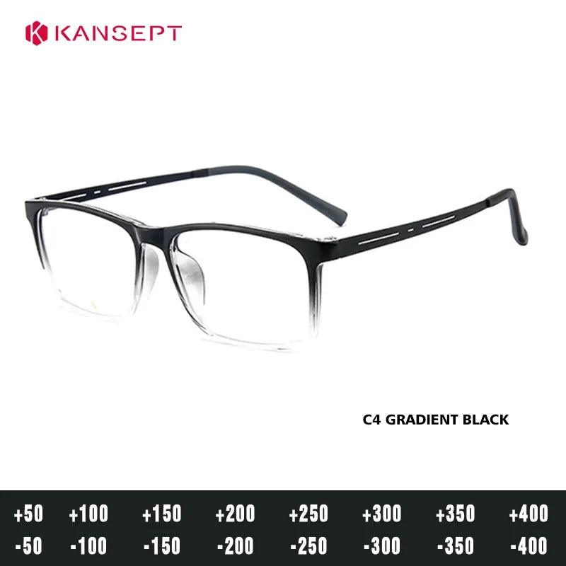 Kansept Unisex Full Rim Square Tr 90 Alloy Reading Glasses 88033