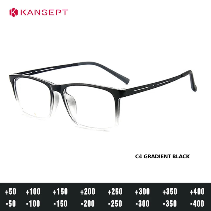 Kansept Unisex Full Rim Square Tr 90 Alloy Reading Glasses 88033