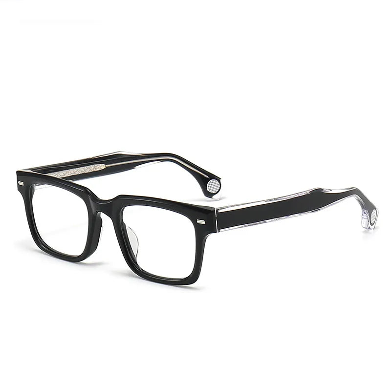 Black Mask Unisex Full Rim Square Acetate Eyeglasses 71rx Full Rim Black Mask Black  