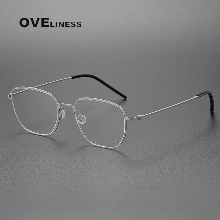 Oveliness Unisex Full Rim Polygon Square Titanium Eyeglasses 55274
