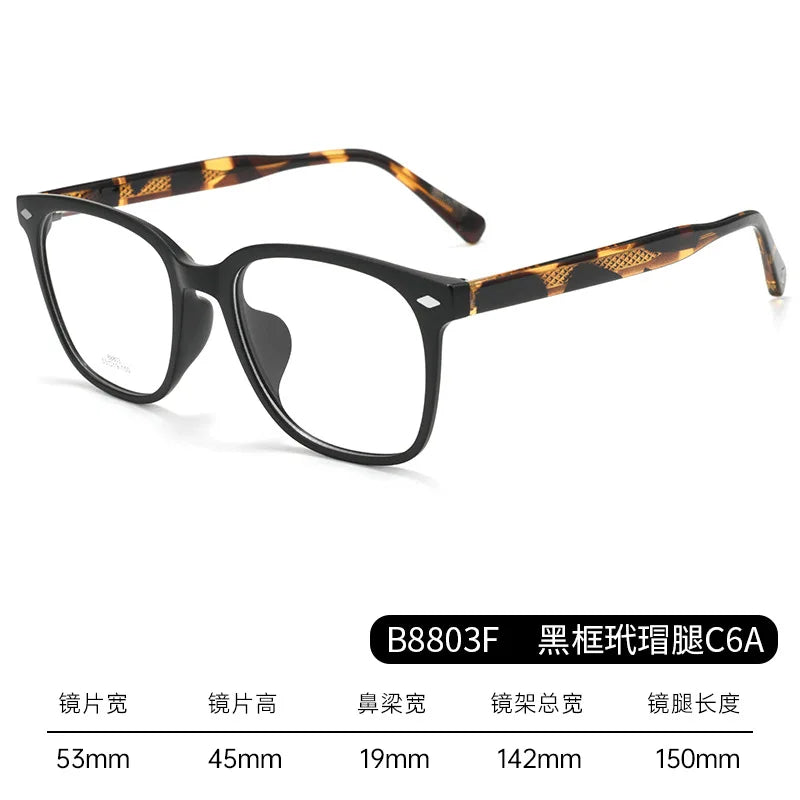 CCspace Unisex Full Rim Square Brow Line Acetate Alloy Eyeglasses 314960