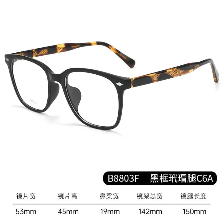 CCspace Unisex Full Rim Square Brow Line Acetate Alloy Eyeglasses 314960
