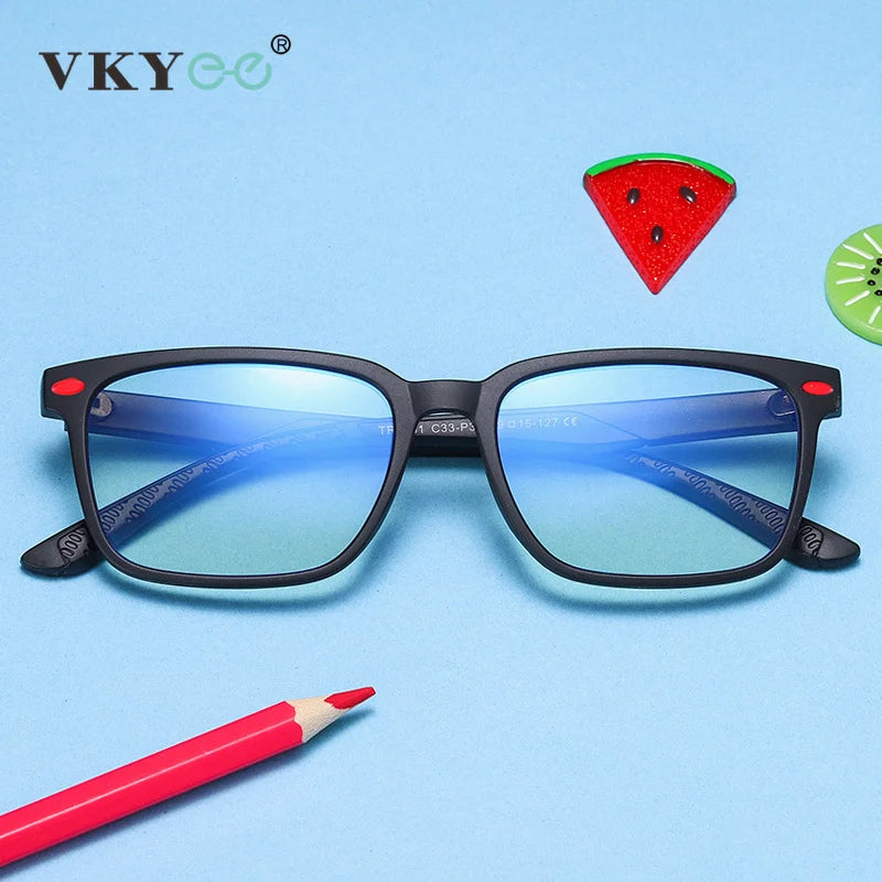 Vicky Youth Unisex Full Rim Square Tr 90 Titanium Eyeglasses 5101 Full Rim Vicky   
