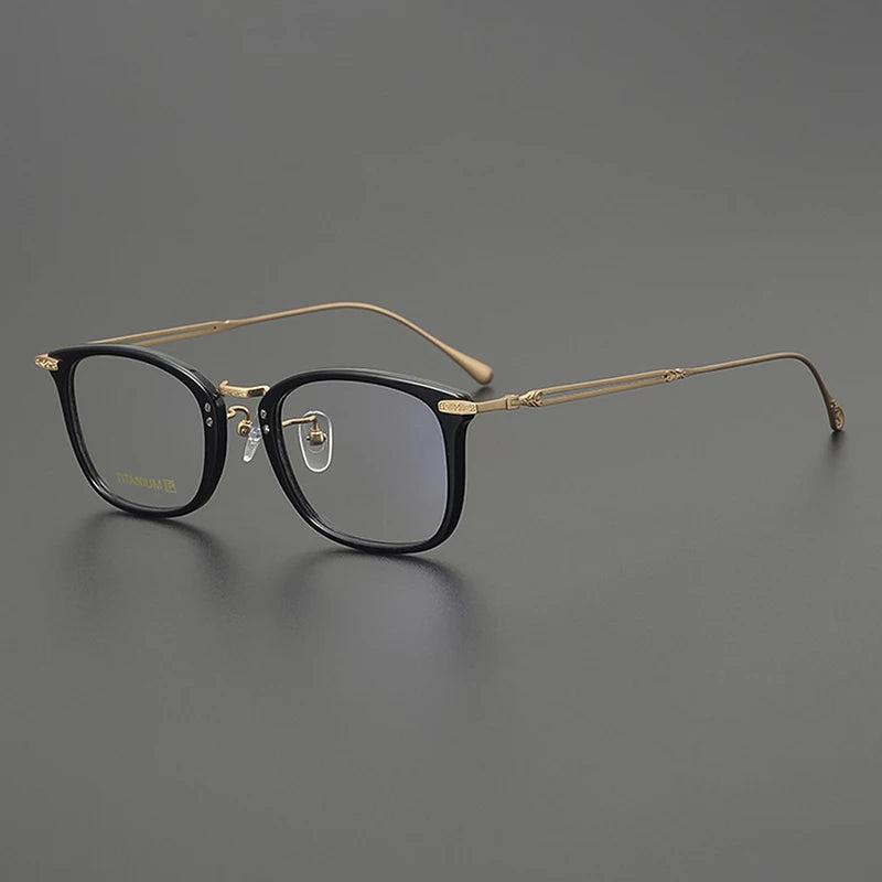 Nobler Unisex Full Rim Big Square Acetate Titanium Eyeglasses 98003