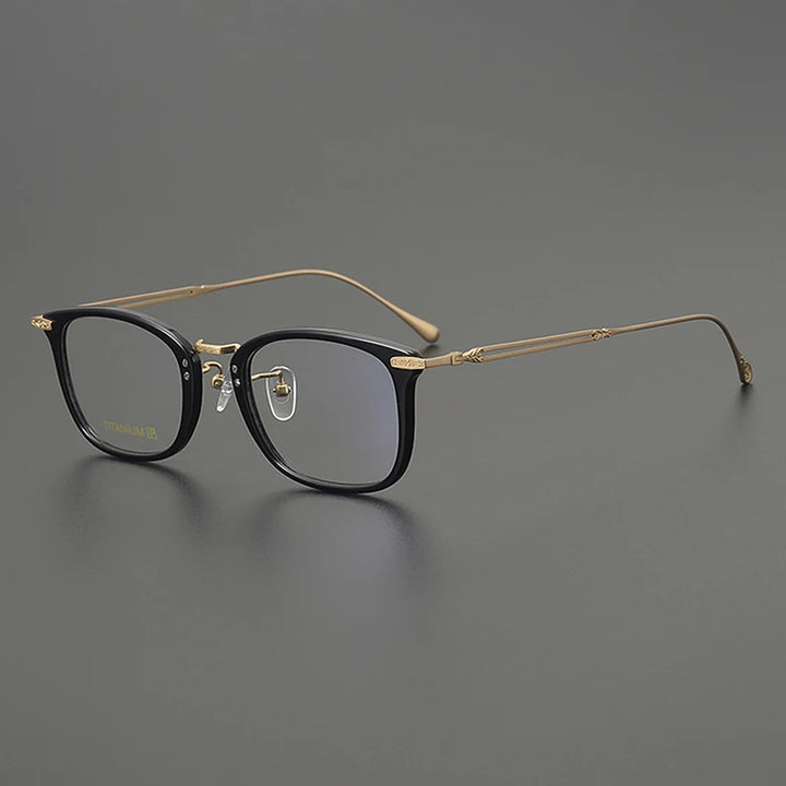 Nobler Unisex Full Rim Big Square Acetate Titanium Eyeglasses 98003