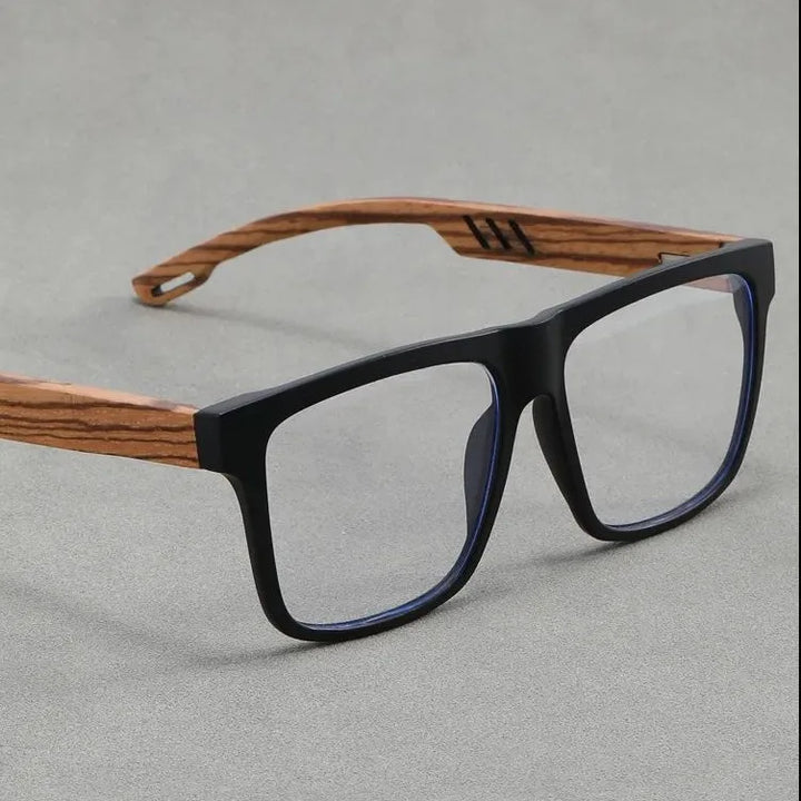 Hdcrafter Unisex Full Rim Square Wood Acetate Frames 100850 — view 4 | Hdcrafter Eyeglasses at FuzWeb