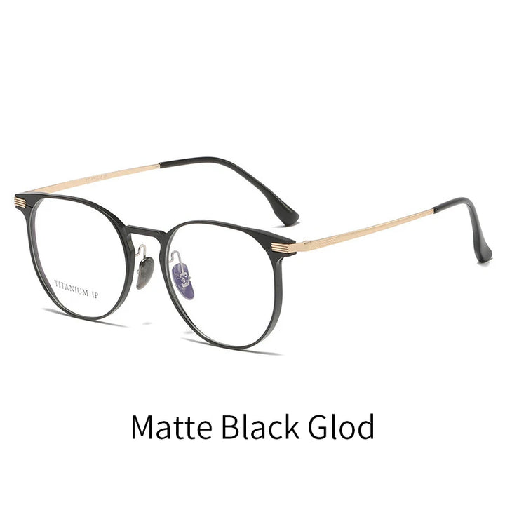 Momoja Women's Full Rim Round Titanium Acetate Eyeglasses 20250