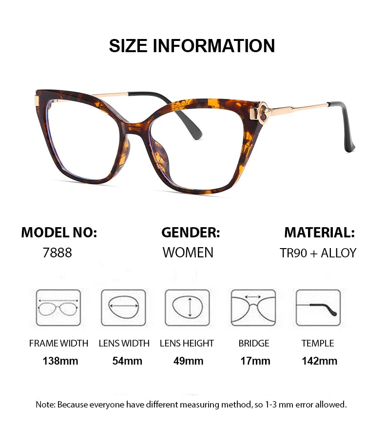 Summer Flower Women's Full Rim Square Cat Eye Tr 90 Titanium Eyeglasses 87888 Full Rim Summer Flower