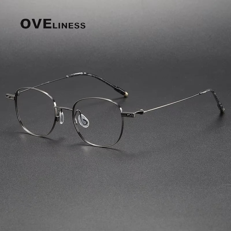 Oveliness Women's Full Rim Square Titanium Eyeglasses 40223 Full Rim Oveliness gun  