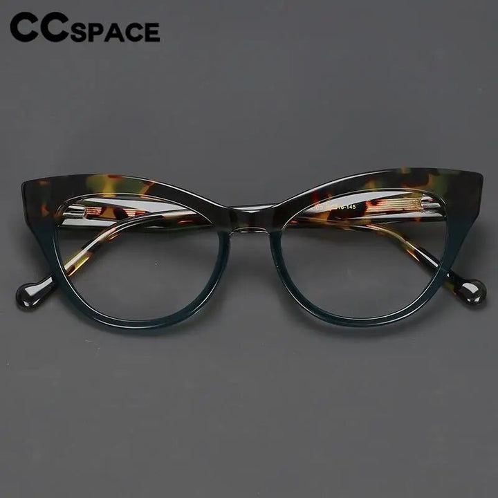 CCSpace Unisex Full Rim Cat Eye Acetate Eyeglasses 57008 Full Rim CCspace   