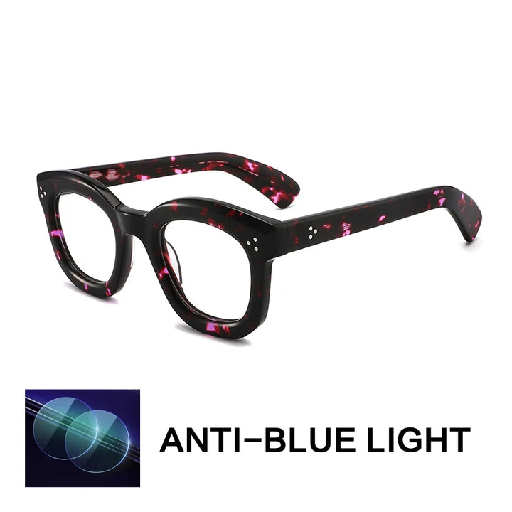 Gatenac Unisex Full Rim Flat Top Oval Acetate Reading Glasses G62207