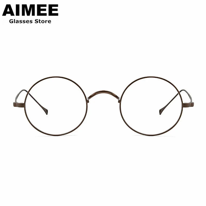 Aimee Unisex Full Rim Small Round Titanium Eyeglasses 11136 Full Rim Aimee   