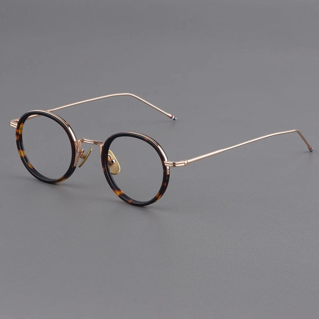 Bobbie Women's Full Rim Round Acetate Titanium Eyeglasses 906906