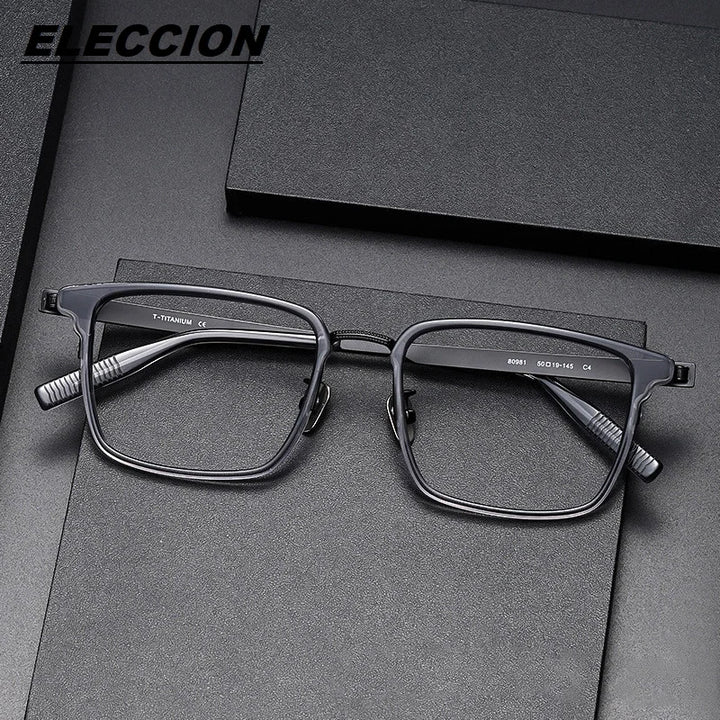 Eleccion Unisex Full Rim Acetate Titanium Eyeglasses 80981 Full Rim Eleccion