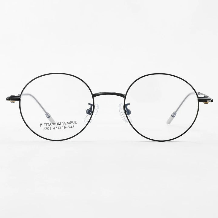 KatKani Unisex Full  Rim Round Titanium Eyeglasses 2201 Full Rim KatKani Eyeglasses   