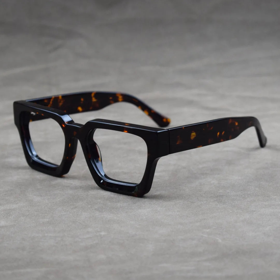 CCspace Women's Full Rim Big Brow Line Polygon Acetate Reading Glasses 802605