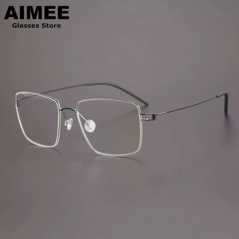 Aimee Unisex Full Rim Polygon Square Titanium Eyeglasses 613893