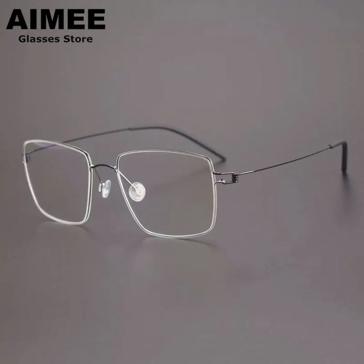 Aimee Unisex Full Rim Polygon Square Titanium Eyeglasses 613893