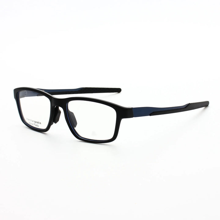 Yimaruili Unisex Full Rim Square Tr 90 Alloy Eyeglasses Y8153 Full Rim Yimaruili Eyeglasses Black Blue C3  